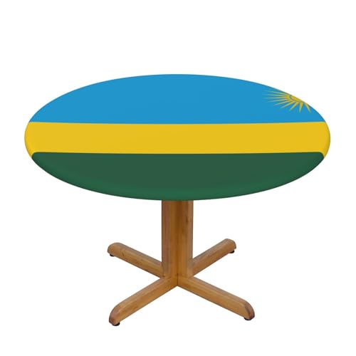 WZYWHJ Runde Tischdecke mit Flagge von Ruanda, wasserdicht, knitterfrei, für Esstisch, Dekoration, Tischdecke von WZYWHJ