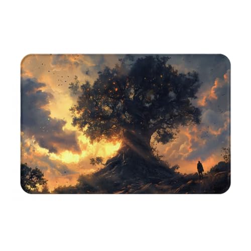 WZYWHJ Rutschfeste Fußmatte, 40,6 x 61 cm, Bodenmatte, leicht zu reinigen, geeignet für Haustür, Wohnzimmer, Badezimmer, riesiges Baum-Muster bei Dämmerung WZYWHJ Rutschfeste Fußmatte, 40,6 x 61 cm, Bodenmatte, leicht zu reinigen, geeignet für Haustür, Wohnzimmer, Badezimmer, riesiges Baum-Muster bei Dämmerung von WZYWHJ