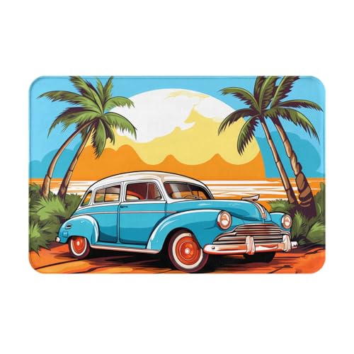 WZYWHJ Rutschfeste Fußmatte, 40,6 x 61 cm, leicht zu reinigen, geeignet für Haustür, Wohnzimmer, Badezimmer, Auto unter Kokosnussbäumen von WZYWHJ
