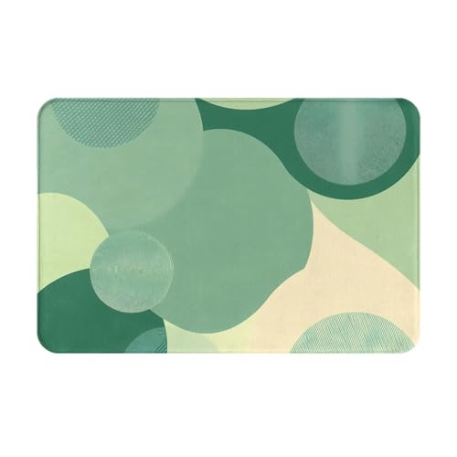 WZYWHJ Rutschfeste Fußmatte, 40,6 x 61 cm, leicht zu reinigen, geeignet für Haustür, Wohnzimmer, Badezimmer, Bild mit grünen Punkten WZYWHJ Rutschfeste Fußmatte, 40,6 x 61 cm, leicht zu reinigen, geeignet für Haustür, Wohnzimmer, Badezimmer, Bild mit grünen Punkten von WZYWHJ