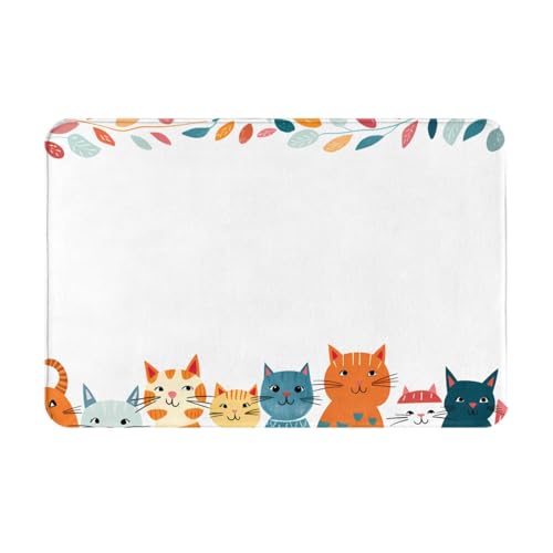 WZYWHJ Rutschfeste Fußmatte, 40,6 x 61 cm, leicht zu reinigen, geeignet für Haustür, Wohnzimmer, Badezimmer, Katzen-Bilderrahmen von WZYWHJ