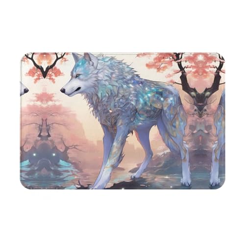 WZYWHJ Rutschfeste Fußmatte, 40,6 x 61 cm, leicht zu reinigen, geeignet für Haustür, Wohnzimmer, Badezimmer, Phosphorwolf-Drucke WZYWHJ Rutschfeste Fußmatte, 40,6 x 61 cm, leicht zu reinigen, geeignet für Haustür, Wohnzimmer, Badezimmer, Phosphorwolf-Drucke von WZYWHJ
