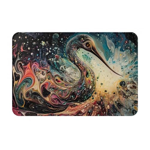 WZYWHJ Rutschfeste Fußmatte, 40,6 x 61 cm, leicht zu reinigen, geeignet für Haustür, Wohnzimmer, Badezimmer, flüssiges Kranichkopfmuster WZYWHJ Rutschfeste Fußmatte, 40,6 x 61 cm, leicht zu reinigen, geeignet für Haustür, Wohnzimmer, Badezimmer, flüssiges Kranichkopfmuster von WZYWHJ