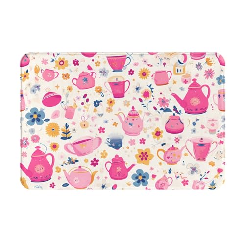 WZYWHJ Rutschfeste Fußmatte, 40,6 x 61 cm, leicht zu reinigen, geeignet für Haustür, Wohnzimmer, Badezimmer, rosa Teekannen-Drucke WZYWHJ Rutschfeste Fußmatte, 40,6 x 61 cm, leicht zu reinigen, geeignet für Haustür, Wohnzimmer, Badezimmer, rosa Teekannen-Drucke von WZYWHJ