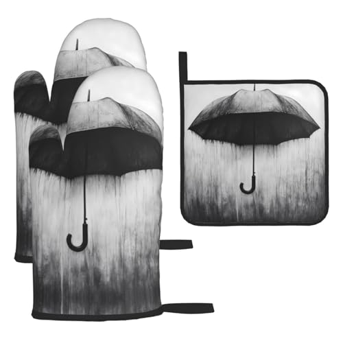 WZYWHJ Sketch Regenschirm bedruckte Ofenhandschuhe und Topflappen 3-teiliges Set verdickter langer Küchenhandschuh WZYWHJ Sketch Regenschirm bedruckte Ofenhandschuhe und Topflappen 3-teiliges Set verdickter langer Küchenhandschuh von WZYWHJ