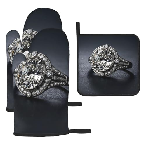 WZYWHJ Sparkling Diamonds bedruckte Ofenhandschuhe und Topflappe, 3-teiliges Set, verdickter langer Küchenhandschuh WZYWHJ Sparkling Diamonds bedruckte Ofenhandschuhe und Topflappe, 3-teiliges Set, verdickter langer Küchenhandschuh von WZYWHJ