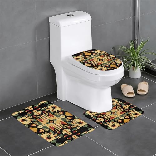 WZYWHJ Symmetry-Muster, hochwertige Badezimmermatten-Set, 4 Stück, langlebig, leicht zu reinigen, geeignet für Bad und WC von WZYWHJ
