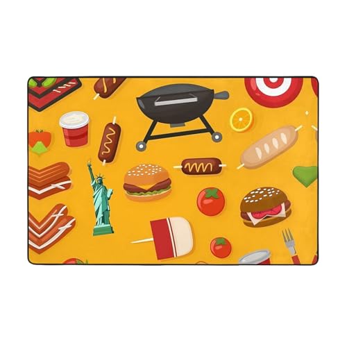 WZYWHJ Teppiche, Wohnzimmer-Fußmatten, Läufer, rutschfest, Kinderzimmermatte, Spielteppich, 152,4 x 99,1 cm, Grill, Picknick, Drucke WZYWHJ Teppiche, Wohnzimmer-Fußmatten, Läufer, rutschfest, Kinderzimmermatte, Spielteppich, 152,4 x 99,1 cm, Grill, Picknick, Drucke von WZYWHJ