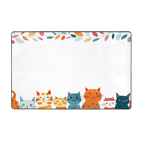 WZYWHJ Teppiche, Wohnzimmer-Fußmatten, Läufer, rutschfest, Kinderzimmermatte, Spielteppich, 152,4 x 99,1 cm, Katzen-Bilderrahmen, Druck WZYWHJ Teppiche, Wohnzimmer-Fußmatten, Läufer, rutschfest, Kinderzimmermatte, Spielteppich, 152,4 x 99,1 cm, Katzen-Bilderrahmen, Druck von WZYWHJ