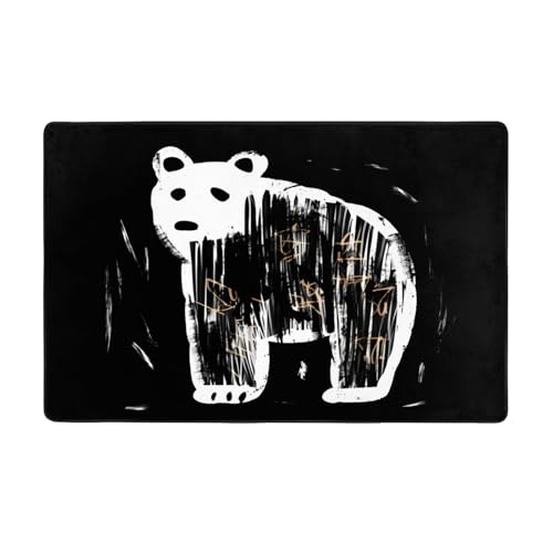 WZYWHJ Teppiche, Wohnzimmer-Fußmatten, Läufer, rutschfest, Kinderzimmermatte, Spielteppich, 152,4 x 99,1 cm, Kinder, Zeichnung Bären-Druck von WZYWHJ
