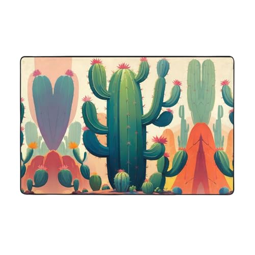 WZYWHJ Teppiche, Wohnzimmer-Fußmatten, Läufer, rutschfest, Kinderzimmermatte, Spielteppich, 152,4 x 99,1 cm, abstrakte Kaktus-Drucke WZYWHJ Teppiche, Wohnzimmer-Fußmatten, Läufer, rutschfest, Kinderzimmermatte, Spielteppich, 152,4 x 99,1 cm, abstrakte Kaktus-Drucke von WZYWHJ