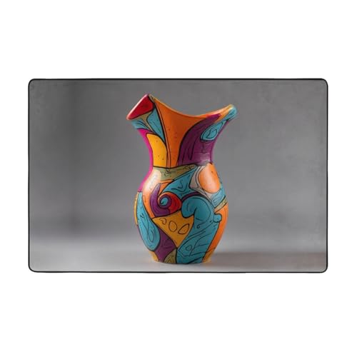 WZYWHJ Teppiche, Wohnzimmer-Fußmatten, Läufer, rutschfest, Kinderzimmermatte, Spielteppich, 152,4 x 99,1 cm, bunter Graffiti-Vasen-Druck WZYWHJ Teppiche, Wohnzimmer-Fußmatten, Läufer, rutschfest, Kinderzimmermatte, Spielteppich, 152,4 x 99,1 cm, bunter Graffiti-Vasen-Druck von WZYWHJ