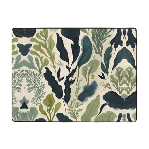 WZYWHJ Teppiche, Wohnzimmer-Fußmatten, Läufer, rutschfest, Kinderzimmermatte, Spielteppich, 160 x 121,9 cm, Algenmuster WZYWHJ Teppiche, Wohnzimmer-Fußmatten, Läufer, rutschfest, Kinderzimmermatte, Spielteppich, 160 x 121,9 cm, Algenmuster von WZYWHJ