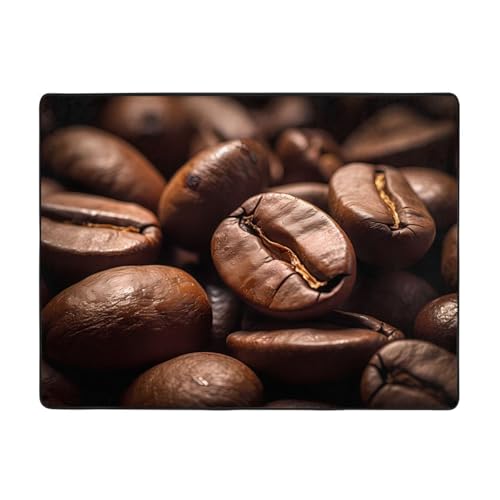 WZYWHJ Teppiche, Wohnzimmer-Fußmatten, Läufer, rutschfest, Kinderzimmermatte, Spielteppich, 160 x 121,9 cm, Kaffeebohnen-Muster von WZYWHJ