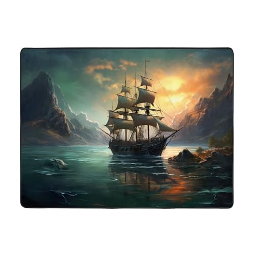 WZYWHJ Teppiche, Wohnzimmer-Fußmatten, Läufer, rutschfest, Kinderzimmermatte, Spielteppich, 160 x 121,9 cm, Segelboot, Schiff, Landschaftsdruck WZYWHJ Teppiche, Wohnzimmer-Fußmatten, Läufer, rutschfest, Kinderzimmermatte, Spielteppich, 160 x 121,9 cm, Segelboot, Schiff, Landschaftsdruck von WZYWHJ
