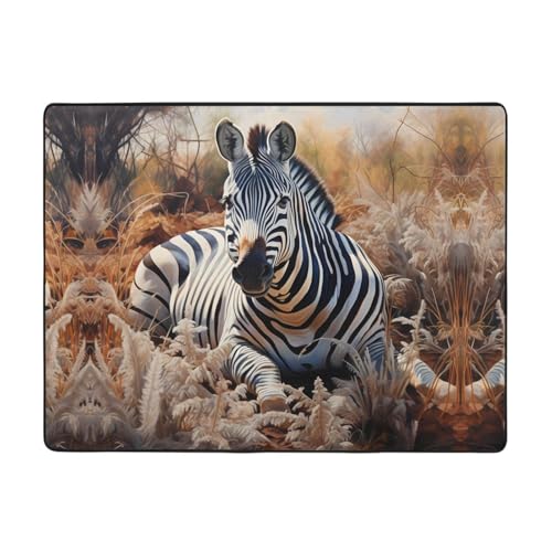 WZYWHJ Teppiche, Wohnzimmer-Fußmatten, Läufer, rutschfest, Kinderzimmermatte, Spielteppich, 160 x 121,9 cm, Zebramuster WZYWHJ Teppiche, Wohnzimmer-Fußmatten, Läufer, rutschfest, Kinderzimmermatte, Spielteppich, 160 x 121,9 cm, Zebramuster von WZYWHJ