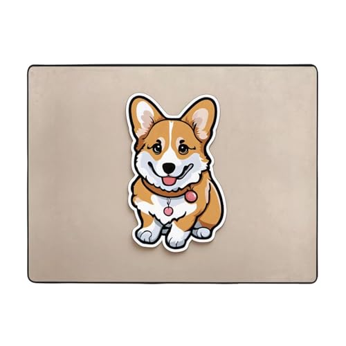 WZYWHJ Teppiche, Wohnzimmer-Fußmatten, Läufer, rutschfest, Kinderzimmermatte, Spielteppich, 160 x 121,9 cm, niedlicher Corgi-Hintern bedruckt WZYWHJ Teppiche, Wohnzimmer-Fußmatten, Läufer, rutschfest, Kinderzimmermatte, Spielteppich, 160 x 121,9 cm, niedlicher Corgi-Hintern bedruckt von WZYWHJ