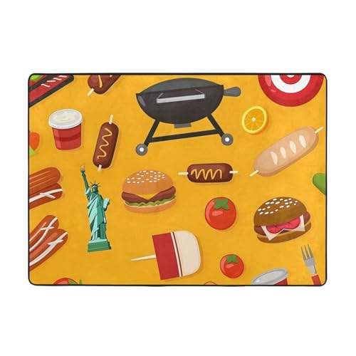 WZYWHJ Teppiche, Wohnzimmer-Fußmatten, Läufer, rutschfest, Kinderzimmermatte, Spielteppich, 203,2 x 147,3 cm, Grill, Picknick, Drucke WZYWHJ Teppiche, Wohnzimmer-Fußmatten, Läufer, rutschfest, Kinderzimmermatte, Spielteppich, 203,2 x 147,3 cm, Grill, Picknick, Drucke von WZYWHJ