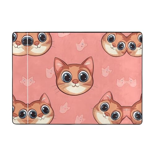 WZYWHJ Teppiche, Wohnzimmer-Fußmatten, Läufer, rutschfest, Kinderzimmermatte, Spielteppich, 203,2 x 147,3 cm, Katzenkopf-Muster WZYWHJ Teppiche, Wohnzimmer-Fußmatten, Läufer, rutschfest, Kinderzimmermatte, Spielteppich, 203,2 x 147,3 cm, Katzenkopf-Muster von WZYWHJ