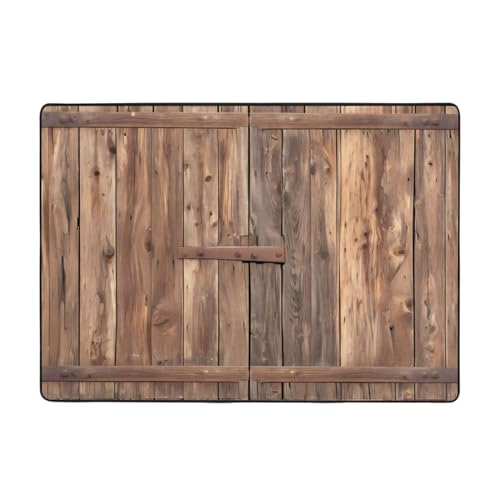 WZYWHJ Teppiche, Wohnzimmer-Fußmatten, Läufer, rutschfest, Kinderzimmermatte, Spielteppich, 203,2 x 147,3 cm, Landhausstil, Holztür, bedruckt WZYWHJ Teppiche, Wohnzimmer-Fußmatten, Läufer, rutschfest, Kinderzimmermatte, Spielteppich, 203,2 x 147,3 cm, Landhausstil, Holztür, bedruckt von WZYWHJ