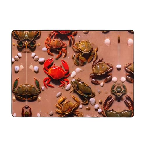 WZYWHJ Teppiche, Wohnzimmer-Fußmatten, Läufer, rutschfest, Kinderzimmermatte, Spielteppich, 203,2 x 147,3 cm, Strandkrabben-Muster WZYWHJ Teppiche, Wohnzimmer-Fußmatten, Läufer, rutschfest, Kinderzimmermatte, Spielteppich, 203,2 x 147,3 cm, Strandkrabben-Muster von WZYWHJ