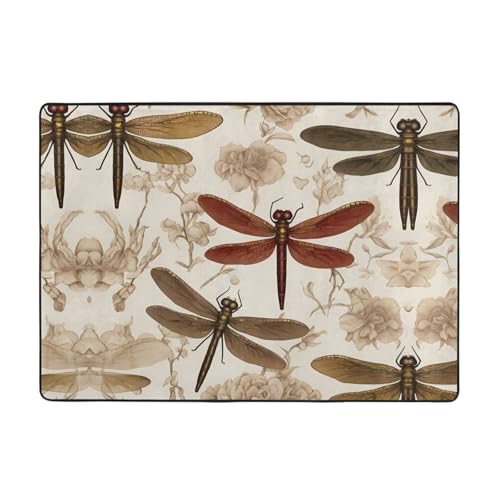 WZYWHJ Teppiche, Wohnzimmer-Fußmatten, Läufer, rutschfest, Kinderzimmermatte, Spielteppich, 203,2 x 147,3 cm, barocke Libellen-Drucke WZYWHJ Teppiche, Wohnzimmer-Fußmatten, Läufer, rutschfest, Kinderzimmermatte, Spielteppich, 203,2 x 147,3 cm, barocke Libellen-Drucke von WZYWHJ