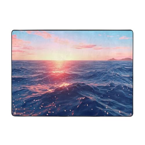 WZYWHJ Teppiche, Wohnzimmer-Fußmatten, Läufer, rutschfest, Kinderzimmermatte, Spielteppich, 203,2 x 147,3 cm, blauer Ozean-Druck WZYWHJ Teppiche, Wohnzimmer-Fußmatten, Läufer, rutschfest, Kinderzimmermatte, Spielteppich, 203,2 x 147,3 cm, blauer Ozean-Druck von WZYWHJ