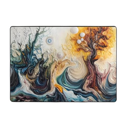 WZYWHJ Teppiche, Wohnzimmer-Fußmatten, Läufer, rutschfest, Kinderzimmermatte, Spielteppich, 203,2 x 147,3 cm, flüssiges Skulpturmuster WZYWHJ Teppiche, Wohnzimmer-Fußmatten, Läufer, rutschfest, Kinderzimmermatte, Spielteppich, 203,2 x 147,3 cm, flüssiges Skulpturmuster von WZYWHJ