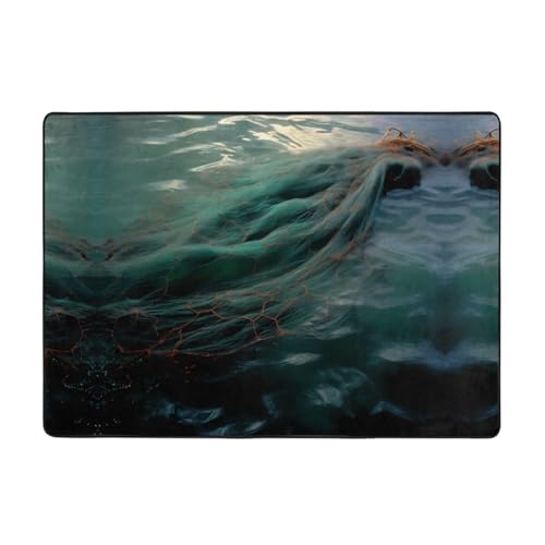 WZYWHJ Teppiche, Wohnzimmer-Fußmatten, Läufer, rutschfest, Kinderzimmermatte, Spielteppich, 203,2 x 147,3 cm, großes Fischernetz-Druck WZYWHJ Teppiche, Wohnzimmer-Fußmatten, Läufer, rutschfest, Kinderzimmermatte, Spielteppich, 203,2 x 147,3 cm, großes Fischernetz-Druck von WZYWHJ