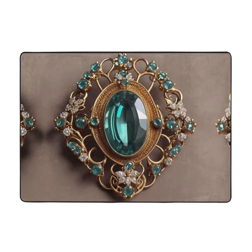 WZYWHJ Teppiche, Wohnzimmer-Fußmatten, Läufer, rutschfest, Kinderzimmermatte, Spielteppich, 203,2 x 147,3 cm, schöner Vintage-Broschen-Druck WZYWHJ Teppiche, Wohnzimmer-Fußmatten, Läufer, rutschfest, Kinderzimmermatte, Spielteppich, 203,2 x 147,3 cm, schöner Vintage-Broschen-Druck von WZYWHJ