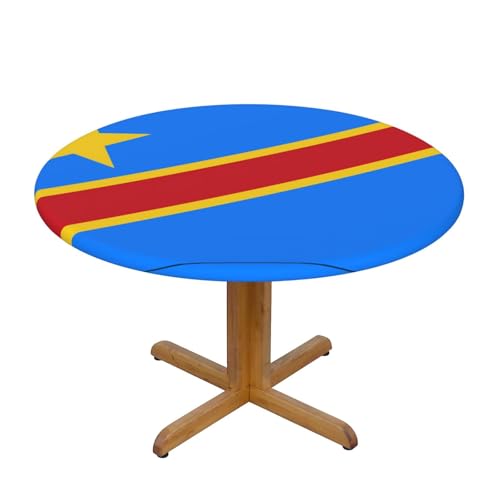 WZYWHJ Tischdecke mit Flagge des Kongo, rund, wasserdicht, knitterfrei, für Esstisch, Dekoration, Tischdecke von WZYWHJ
