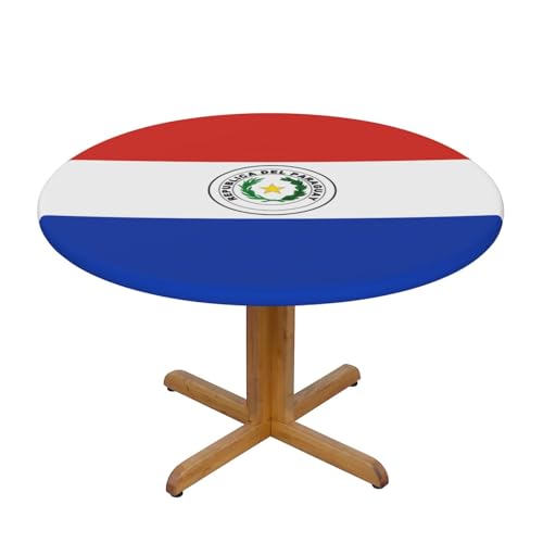 WZYWHJ Tischdecke mit Flagge von Paraguay, rund, wasserdicht, knitterfrei, für Esstisch, Dekoration, Tischdecke von WZYWHJ