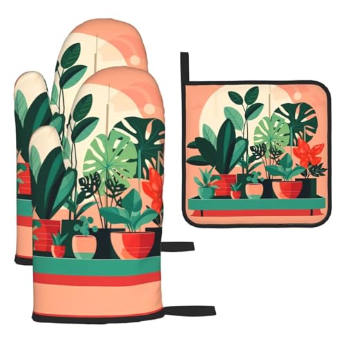 WZYWHJ Topfhandschuhe und Topflappen für den Innenbereich, 3-teiliges Set, verdickter langer Küchenhandschuh WZYWHJ Topfhandschuhe und Topflappen für den Innenbereich, 3-teiliges Set, verdickter langer Küchenhandschuh von WZYWHJ