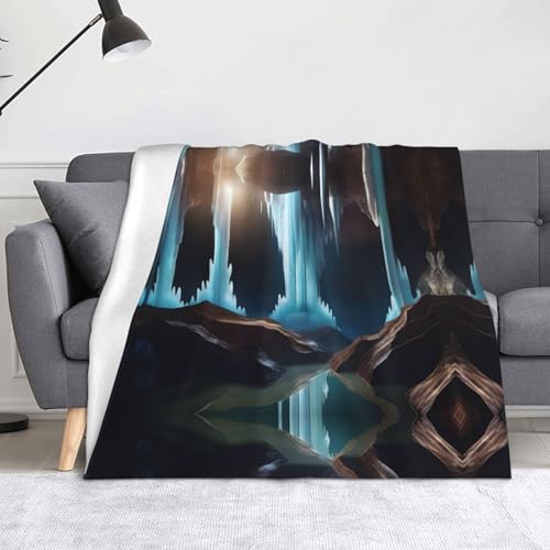WZYWHJ Underground Cave Crystal Flanelldecke - Weiche und strapazierfähige Winterdecke für Zuhause und Reisen von WZYWHJ