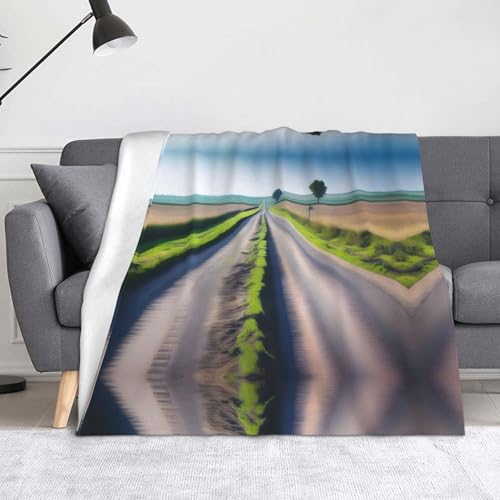 WZYWHJ Uneven Country Road Flanelldecke - Weiche und strapazierfähige Winterdecke für Zuhause und Reisen von WZYWHJ
