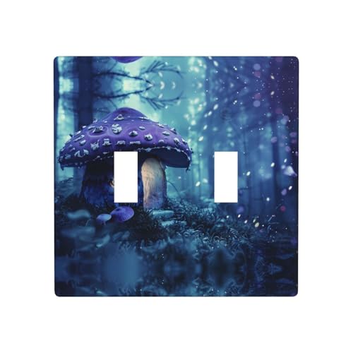 WZYWHJ Violettes Pilzhaus-Muster, thermoplastische Platte für Schalterabdeckung, dekorative Wandplatte, die nicht leicht beschädigt wird von WZYWHJ