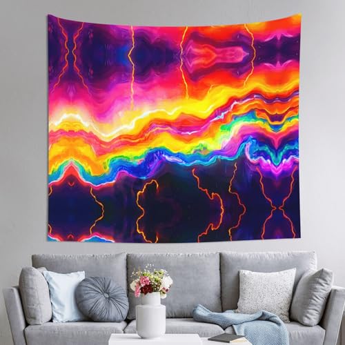 WZYWHJ Wandteppich mit buntem elektrischem Strommuster, Innendekoration, 152,4 x 129,5 cm: weich, hochwertig und leicht, geeignet für Wandbehänge von WZYWHJ