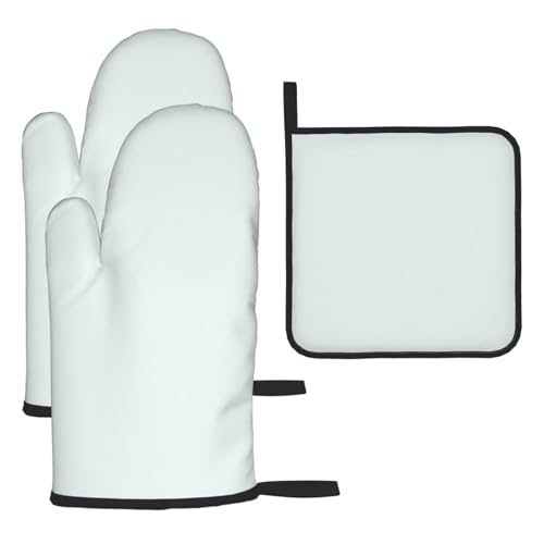 WZYWHJ Waxy weiß bedruckte Ofenhandschuhe und Topflappen 3-teiliges Set verdickter langer Küchenhandschuh WZYWHJ Waxy weiß bedruckte Ofenhandschuhe und Topflappen 3-teiliges Set verdickter langer Küchenhandschuh von WZYWHJ