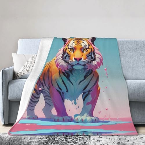 WZYWHJ Weiche Decke, 203,2 x 152,4 cm, knitterfrei, hypoallergen, kompakt, faltbar, leicht, langlebig, schmelzender Tiger-Druck WZYWHJ Weiche Decke, 203,2 x 152,4 cm, knitterfrei, hypoallergen, kompakt, faltbar, leicht, langlebig, schmelzender Tiger-Druck von WZYWHJ