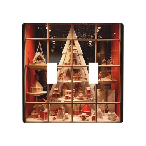 WZYWHJ Weihnachtsbaum-im-Fenster-Muster, thermoplastische Platte für Schalterabdeckung, dekorative Wandblende, die nicht leicht beschädigt wird WZYWHJ Weihnachtsbaum-im-Fenster-Muster, thermoplastische Platte für Schalterabdeckung, dekorative Wandblende, die nicht leicht beschädigt wird von WZYWHJ