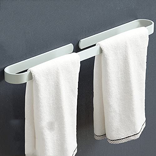 WZYX 60 cm Handtuchhalter Wand Montage Bad Handtuchstange Ohne Bohren Handtuchregal Für Badezimmer Selbstklebend, Schwarz/Weiß von WZYX