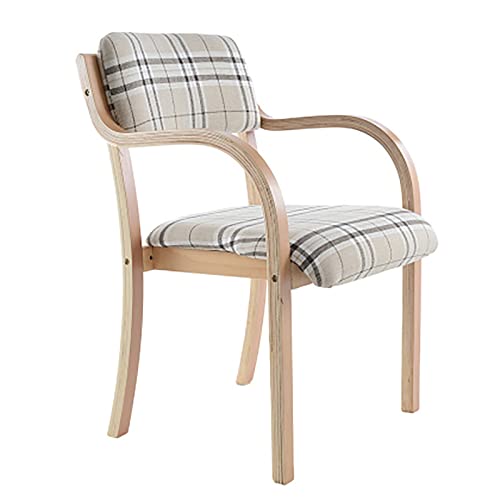 WZZQZR Sessel aus Massivholz, bequemer Sessel aus Baumwolle und Leinen, einfacher Haushaltsesszimmerstuhl/Schreibtischstuhl, Hotel-Freizeitstuhl (Farbe: C) von WZZQZR