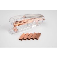 Klare Acryl Tacker | Rose Gold Klammern Nachfüll Rosegold Tacker, Hefter Mit Heftklammern Transparenter Messing Büro Accessoire von WaWaAccessories