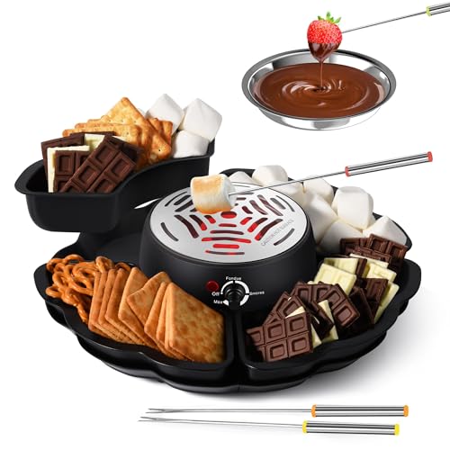 WaaYb Smores Maker Tabletop Indoor, Flameless Electric Marshmallow Roaster with Temp Control, 4 Detachable Trays & 4 Roasting Forks & 1 Heated Bowl, Gift Set & Date Night Idea von WaaYb