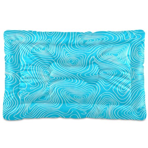 Waassud Blue Line Dickes Hundebett-Matte, rutschfest, kaufest, Haustierbett für Hunde und Katzen, weich, waschbar, Hundehüttenkissen für Boden, Sofa, Auto, 45,7 x 61 cm von Waassud