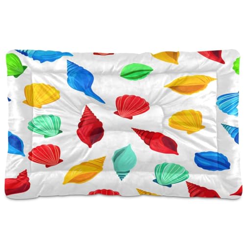Waassud Bunte Muschel-Hundebett-Matte, rutschfest, kaufest, Haustierbett für Hunde und Katzen, weich, waschbar, für Boden, Sofa, Auto, 91,4 x 61 cm von Waassud