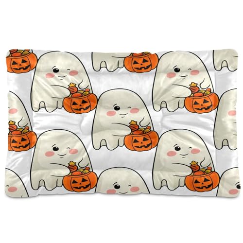 Waassud Cartoon Boo-boos mit Kürbis dicke Hundebett-Matte, rutschfest, kaufest, Haustierbett für Hunde und Katzen, weich, waschbar, Hundehüttenkissen für Boden, Sofa, Auto, 45,7 x 61 cm von Waassud