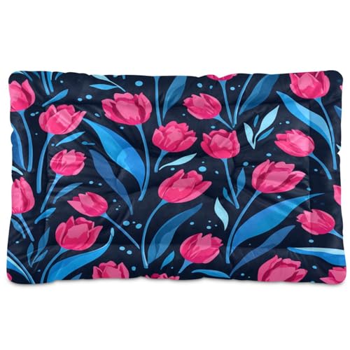 Waassud Dicke Hundebett-Matte, rutschfest, kaufest, Haustierbett für Hunde, Katzen, weich, waschbar, für Boden, Sofa, Auto, 45,7 x 61 cm, Rot von Waassud