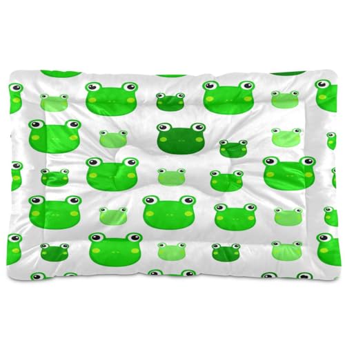 Waassud Dickes Hundebett, Cartoon-Frosch, rutschfest, kaufest, Haustierbett für Hunde und Katzen, weich, waschbar, Hundehütte, Kistenunterlage für Boden, Sofa, Auto, 91,4 x 61 cm von Waassud
