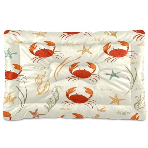 Waassud Dickes Hundebett, Krabben, rutschfest, kaufest, Haustierbett für Hunde und Katzen, weich, waschbar, Hundehüttenkissen für Boden, Sofa, Auto, 91,4 x 61 cm von Waassud